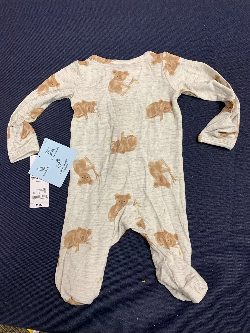 Carter's Cream Koala-Print Footed One-Piece